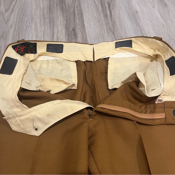 Vintage Men's Brown Dress Pants Wool Slacks - Picture 3 of 6